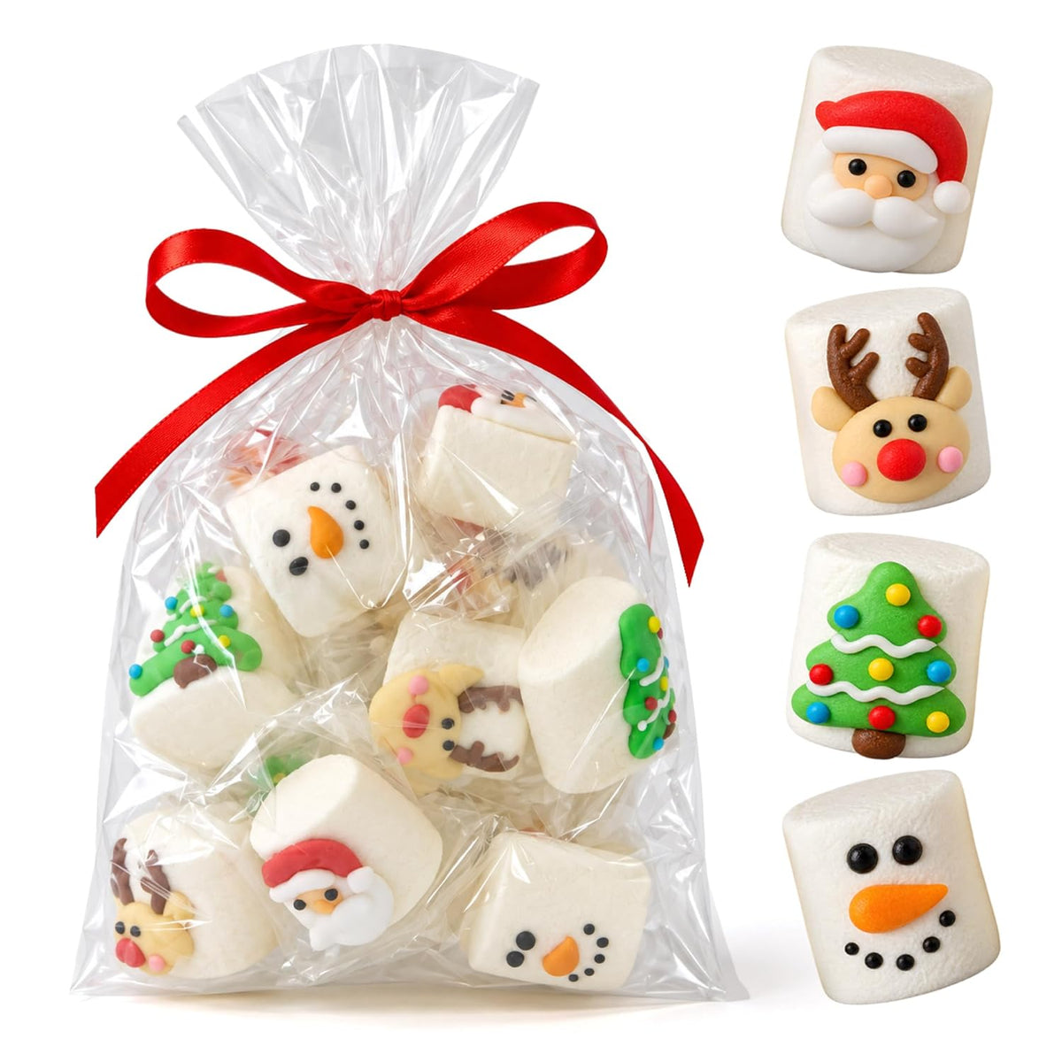 Christmas Marshmallow Candy, Individually Wrapped, 3.5 Oz Gift Bag