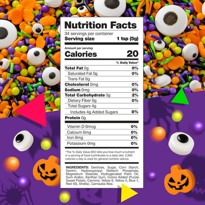 Halloween Sprinkles Mix for Cake Decorating and Baking, 6 Oz Bag