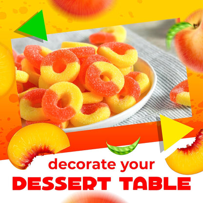 Peach Rings Gummy Candy | 1 Lb Bag | Classic Sweet and Sour Candy | Gummy Rings with Chewy Texture | Nostalgic Peach Gummies for Snacking, Parties & Buffets