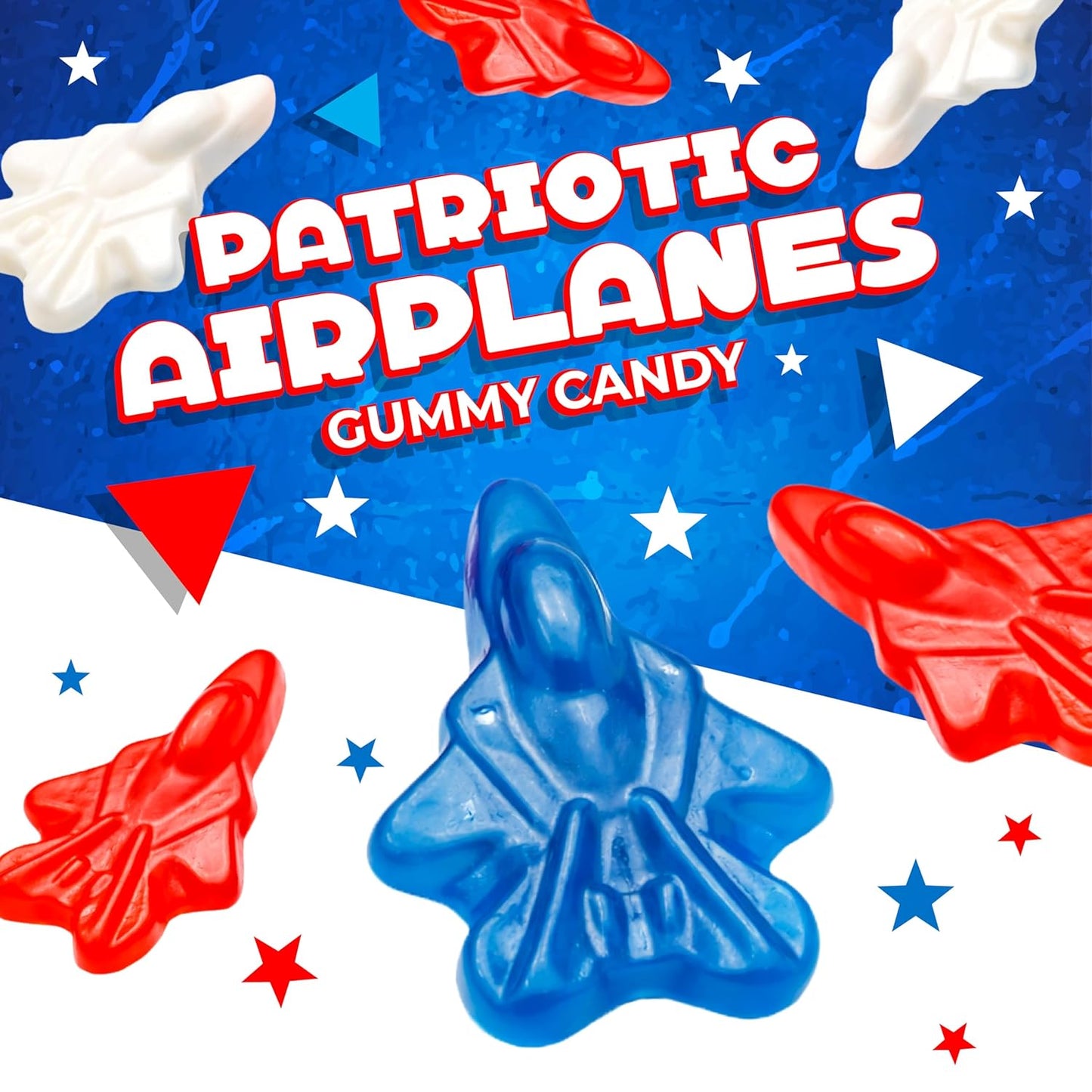 Red White and Blue Candy | 1 Pound Bag | Patriotic Candy | Gummy Planes | 4th of July Gummies | Memorial Day & Themed Party Favors | Assorted Berry Flavors