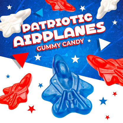 Red White and Blue Candy | 1 Pound Bag | Patriotic Candy | Gummy Planes | 4th of July Gummies | Memorial Day & Themed Party Favors | Assorted Berry Flavors