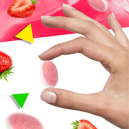 Strawberry Gummy Candy | 1 Pound Bag | Puffy Strawberry Gummies | Pink Candies for Baby Shower, Gender Reveal, and Girls' Parties | Fluffy Pink Drops | Chewy Treat