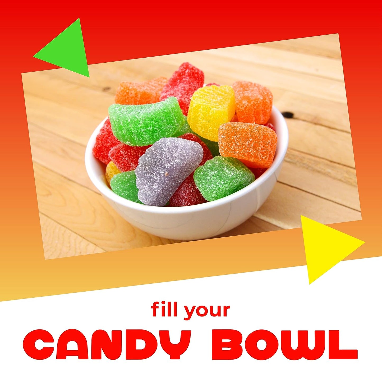 Fruit Slices Candy | 2 Pound Bulk Bag | Assorted Sugar Coated Jelly Candies in Strawberry, Orange, Lemon, Grape, Apple Flavors | Old Fashioned Candy