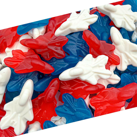Red White and Blue Candy | 1 Pound Bag | Patriotic Candy | Gummy Planes | 4th of July Gummies | Memorial Day & Themed Party Favors | Assorted Berry Flavors