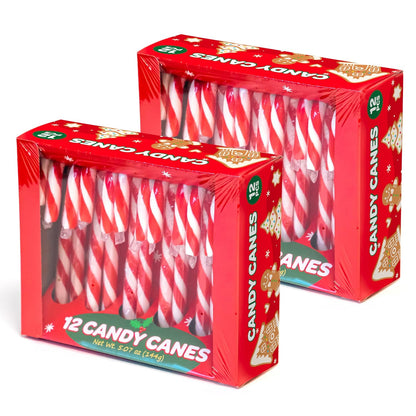 Christmas Candy Canes, Peppermint Flavor, 12 Count - Pack of 2