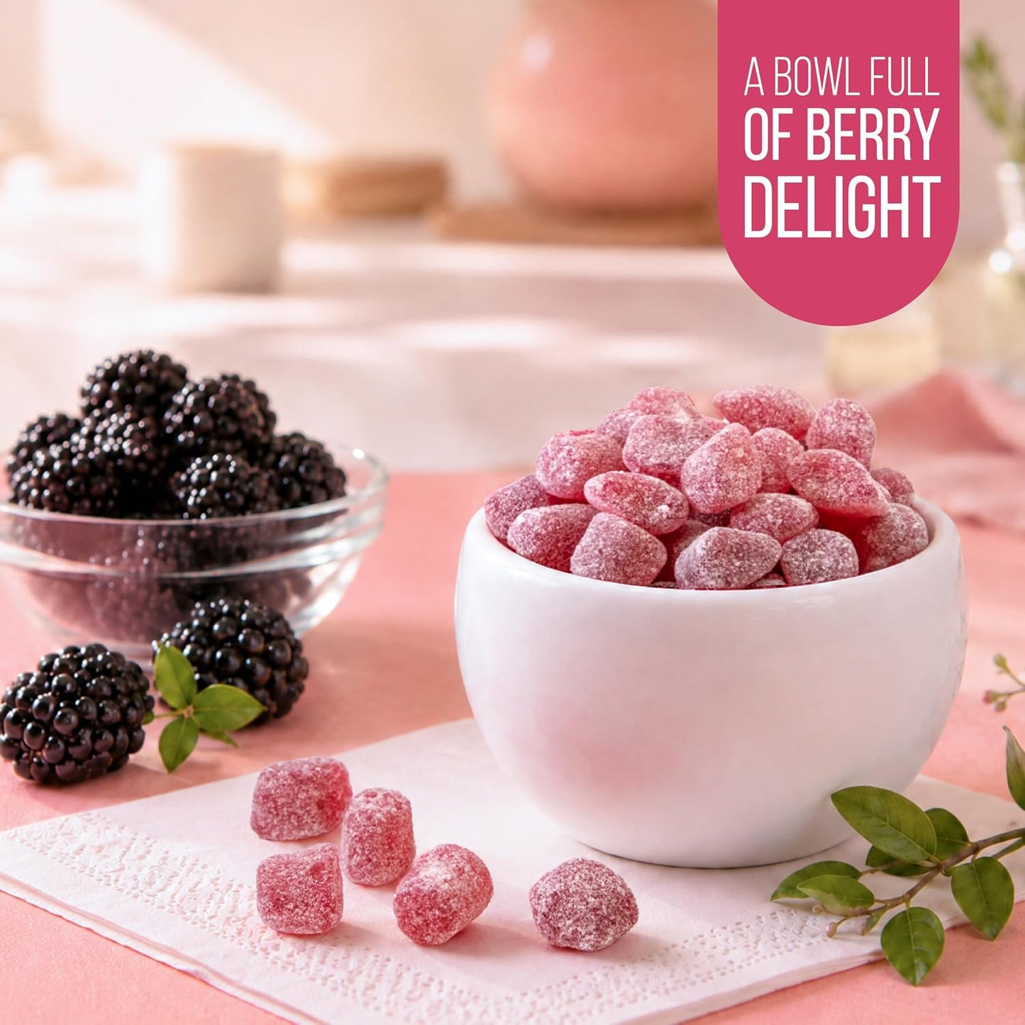 Sour Fruit Jelly Candy, Blackberry Flavored, Dye Free Candy, 12 Oz Jar | Naturally Flavored Vegan Candy, Made with Real Fruit Purees