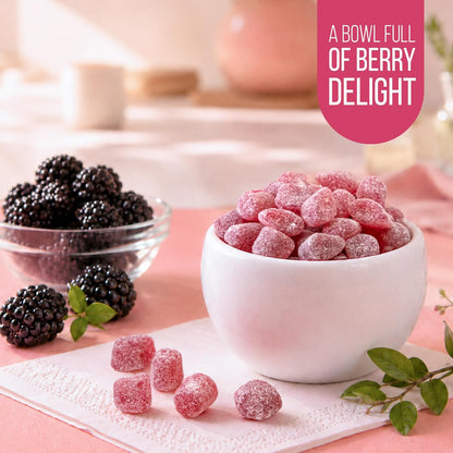 Sour Fruit Jelly Candy, Blackberry Flavored, Dye Free Candy, 12 Oz Jar | Naturally Flavored Vegan Candy, Made with Real Fruit Purees