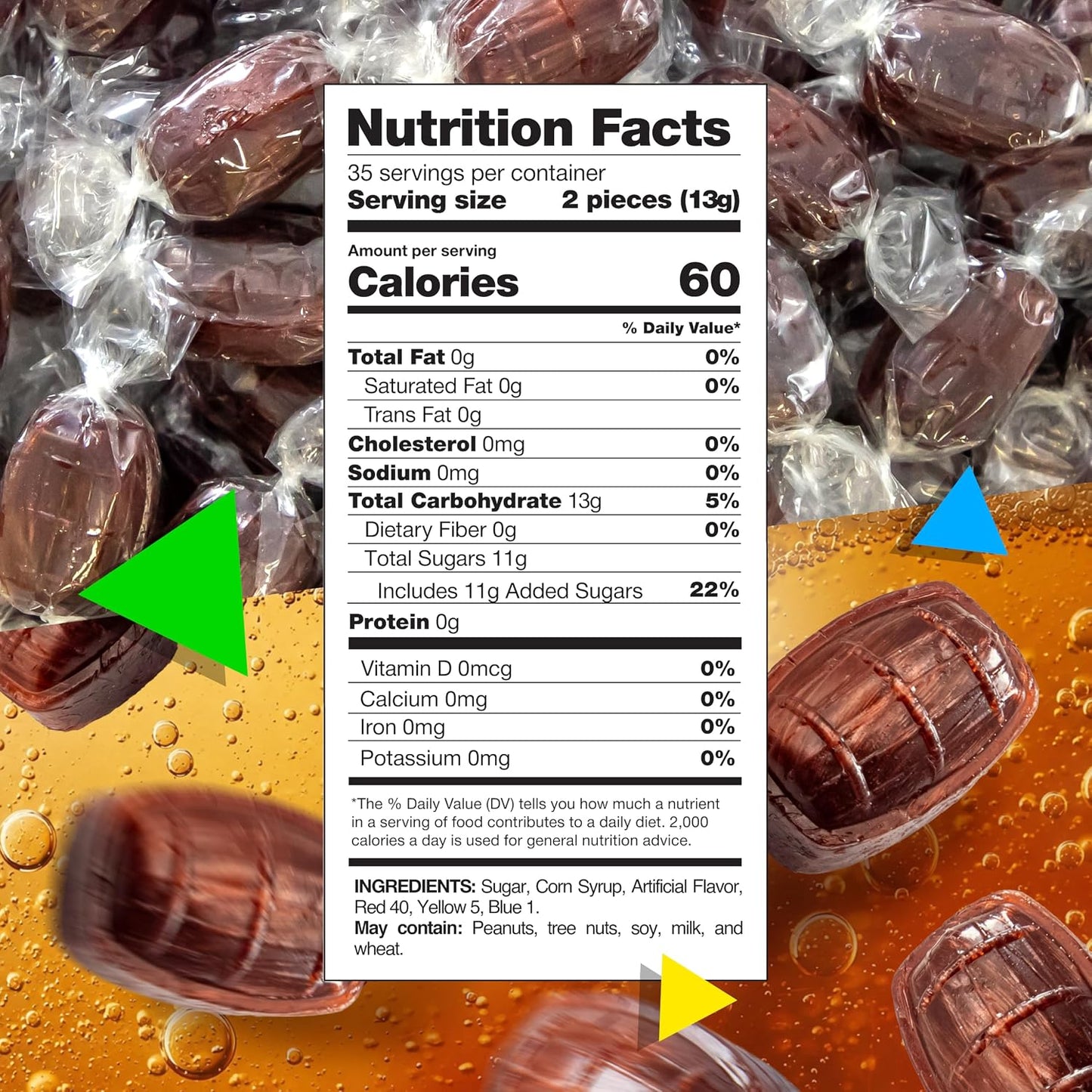 Root Beer Barrels Hard Candy, Individually Wrapped, 1 Lb Bag | Old Fashioned Candy, Office Candy