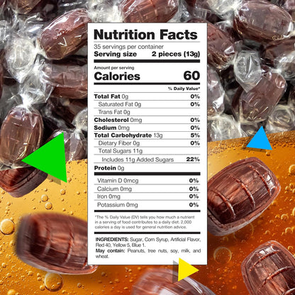 Root Beer Barrels Hard Candy, Individually Wrapped, 1 Lb Bag | Old Fashioned Candy, Office Candy