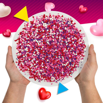 Heart Sprinkles | 8-Ounce Bag | Heart Shaped Sprinkles for Cake Decorating and Baking | White, Red, Pink & Purple Dessert Toppers for Cupcakes & Cookies