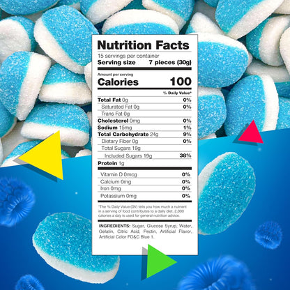 Blue Raspberry Puffs Gummy Candy | 1 Lb Bag | Blue Candy for Baby Shower Favors & Gender Reveal Parties | Puffy Gummies for Goodie Bags & Cake Decorating