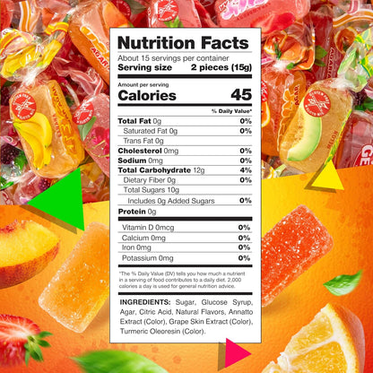 Jelly Candy, Assorted Fruit Flavors, Dye Free Candy, 8 Oz Bag