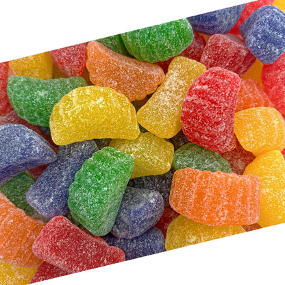 Fruit Slices Candy | 2 Pound Bulk Bag | Assorted Sugar Coated Jelly Candies in Strawberry, Orange, Lemon, Grape, Apple Flavors | Old Fashioned Candy