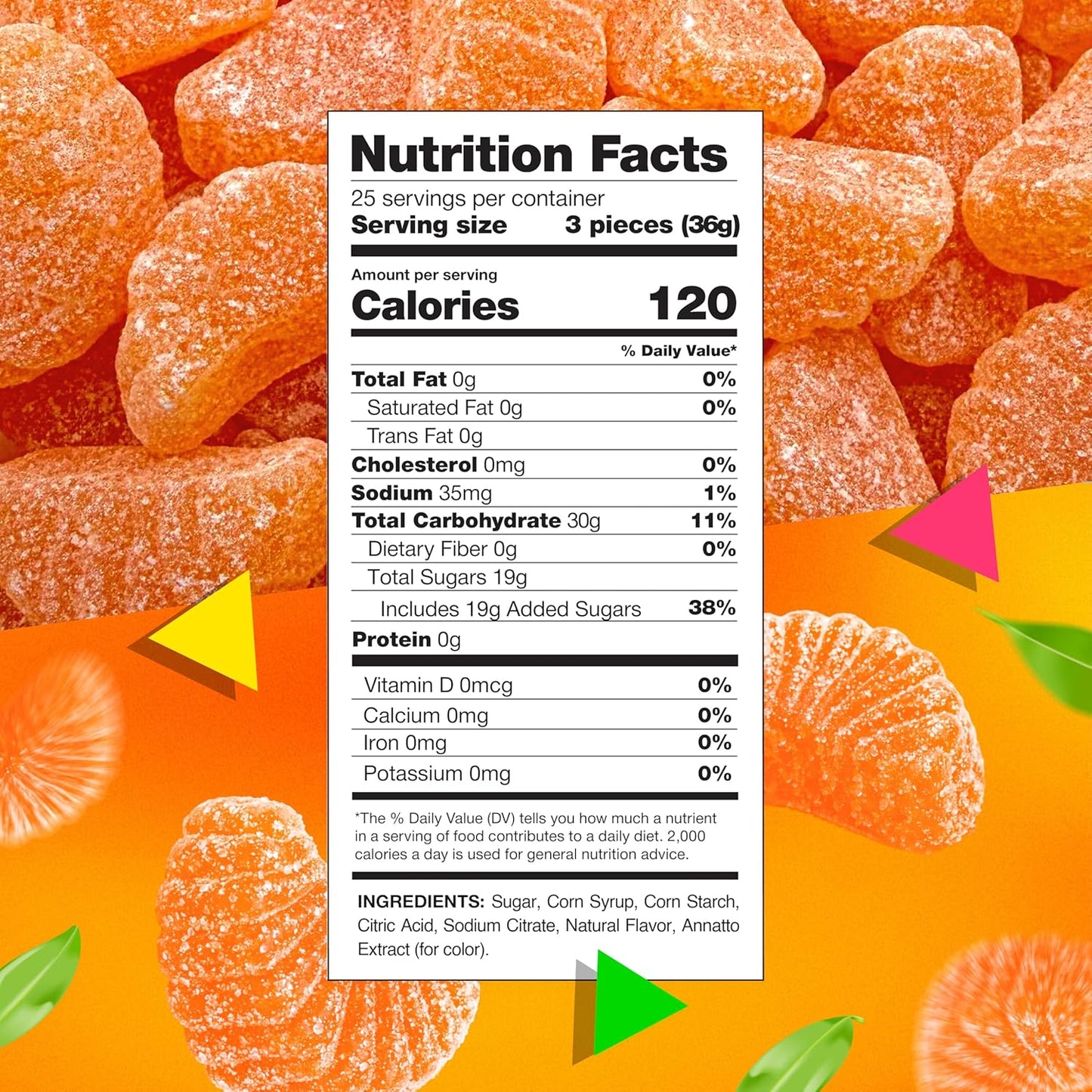 Orange Slices Jelly Candy | 2 Lb Bag | Dye Free Candy | Naturally Flavored Bulk Chewy Candy for Buffets, Events & Everyday Snacking | Gelatin Free Fruit Slices