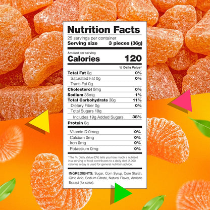 Orange Slices Jelly Candy | 2 Lb Bag | Dye Free Candy | Naturally Flavored Bulk Chewy Candy for Buffets, Events & Everyday Snacking | Gelatin Free Fruit Slices