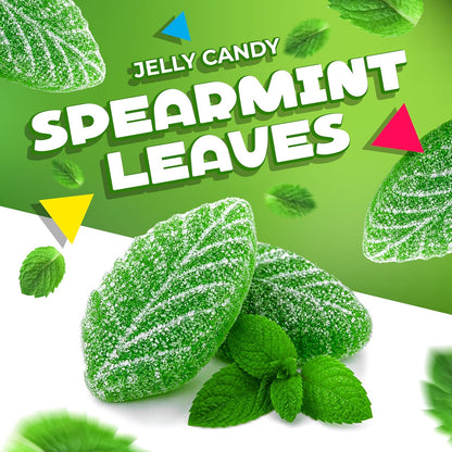 Spearmint Leaves | 1 Pound Bag | Soft Spearmint Candy | Old Fashioned Jelly Candy for Retro Buffets, Holidays, Snacking & Gifting | Classic Refreshing Treat