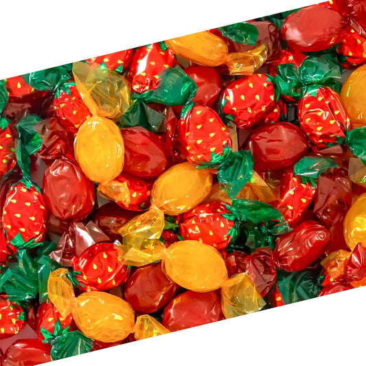 Hard Candy Assortment | 1 Pound Bag - 85 Count | Individually Wrapped Candy Mix | Strawberry Bon Bons, Butterscotch & Cinnamon | Nostalgic Treats