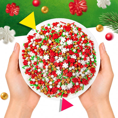 Sprinkles Mix Christmas, Sprinkles for Cake Decorating, 6 Oz Bag