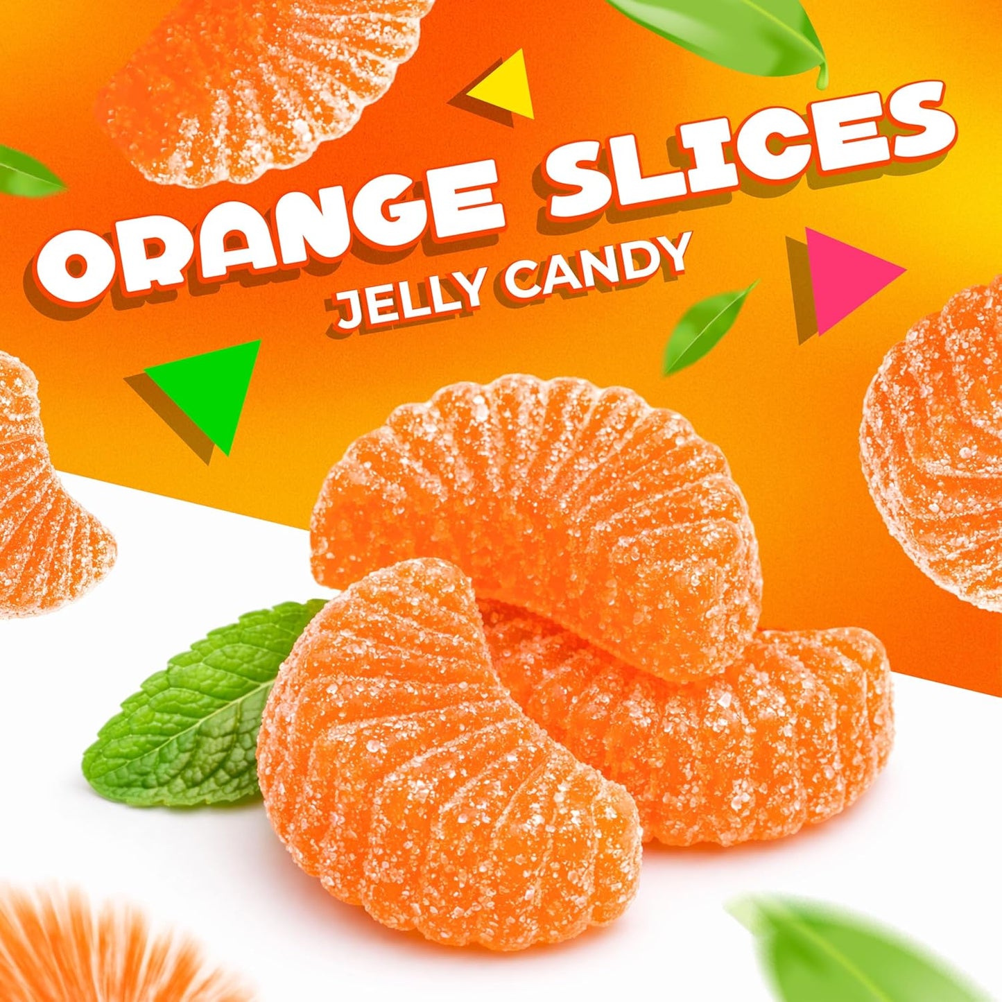 Orange Slices Jelly Candy | 2 Lb Bag | Dye Free Candy | Naturally Flavored Bulk Chewy Candy for Buffets, Events & Everyday Snacking | Gelatin Free Fruit Slices