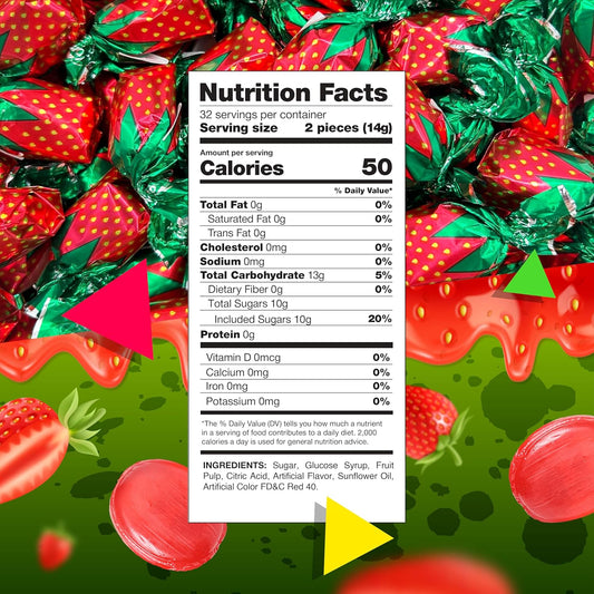 Arcor Strawberry Filled Bon Bons | 1 Pound Bag - Approx. 60 Count | Retro Candy | Strawberry Bon Bons |Hard Candy Individually Wrapped |