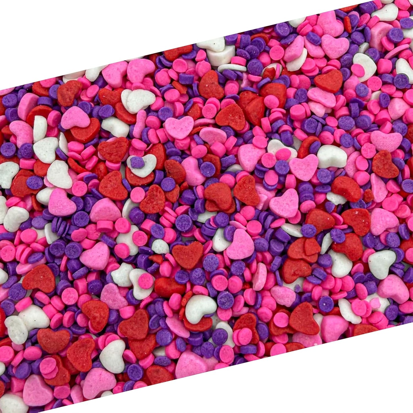 Heart Sprinkles | 8-Ounce Bag | Heart Shaped Sprinkles for Cake Decorating and Baking | White, Red, Pink & Purple Dessert Toppers for Cupcakes & Cookies