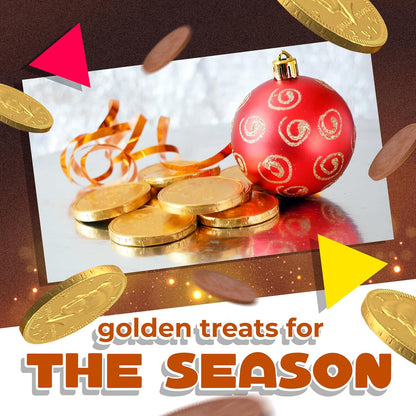 Gold Chocolate Coins | 25 Count | Individually Wrapped Chocolate Coins | Gold Candy for Holiday Treats, Buffets, Pirate Treasure, Goodie Bags & Festive Celebrations