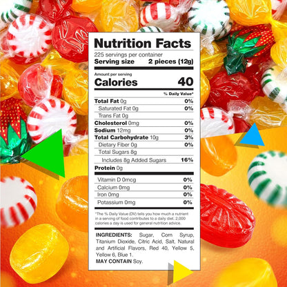 Hard Candy Party Mix, Hard Candy Individually Wrapped, 6 Lb Bag