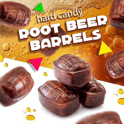 Root Beer Barrels Hard Candy, Individually Wrapped, 1 Lb Bag | Old Fashioned Candy, Office Candy