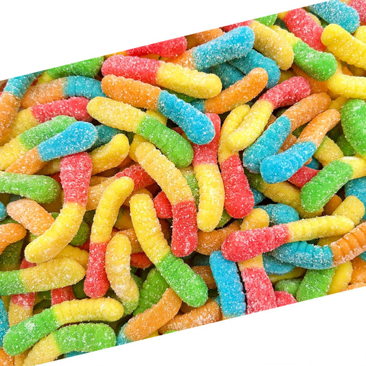 Sour Gummy Worms | 1 Pound Bag | Assorted Fruit Flavors | Neon Sour Gummies for Parties, Dessert Decorating, Snacking, and Candy Buffets | Classic Chewy Candy