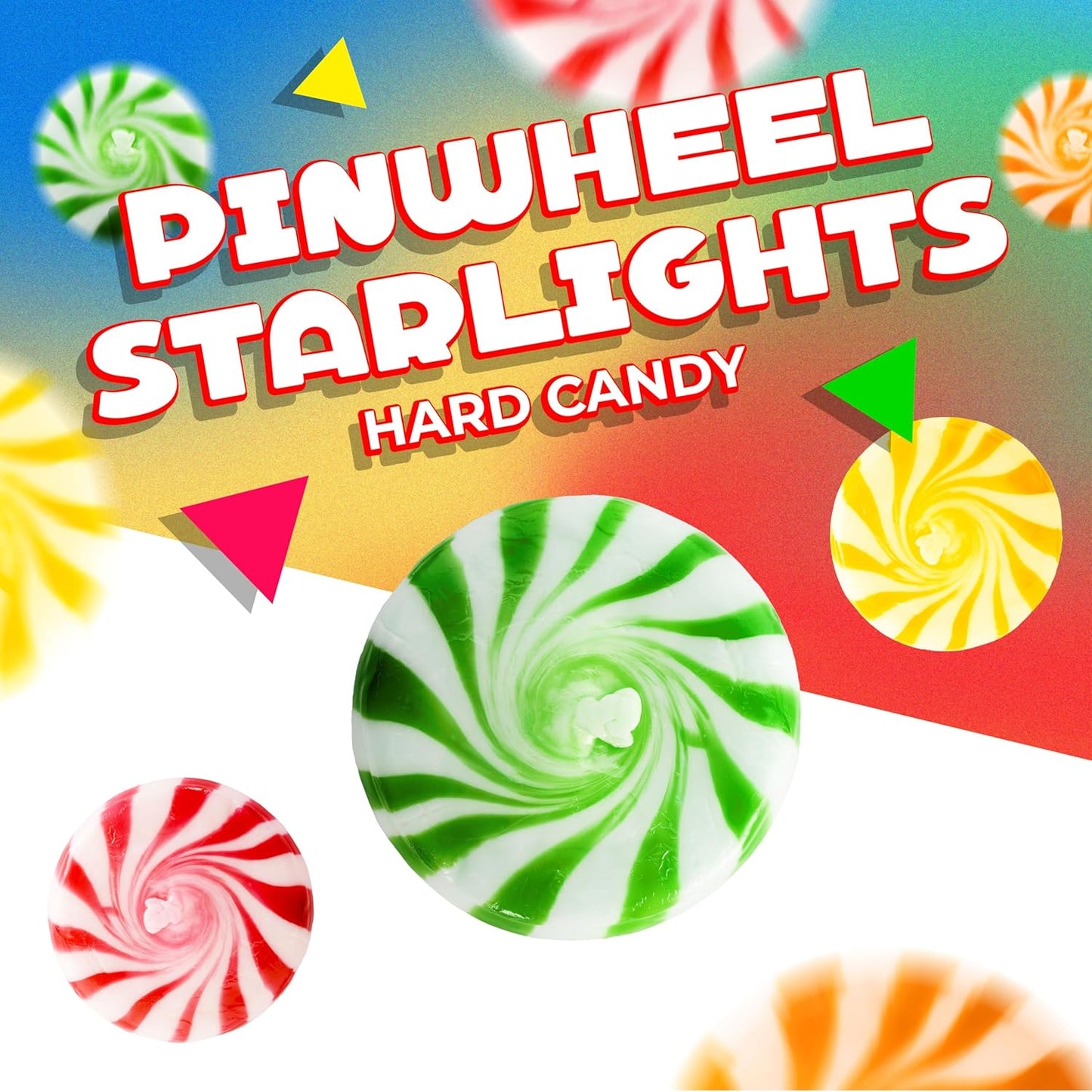 Fruit Starlights | 1 Pound Bag - 75 Count | Hard Candy Individually Wrapped | Assorted Fruit Flavored Pinwheels | Old Fashioned Candy | Orange, Pineapple, Cherry, Lime