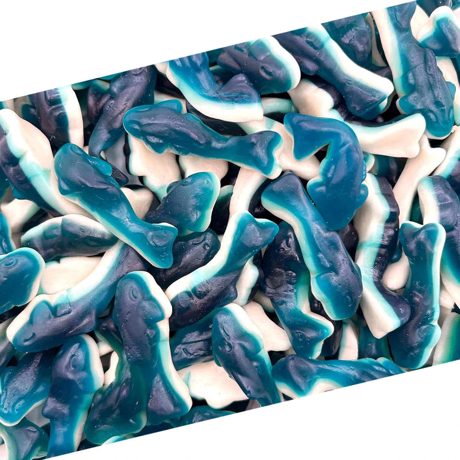 Blue Sharks Gummy Candy | 1 Pound Bag | Blue Raspberry and Marshmallow Flavor