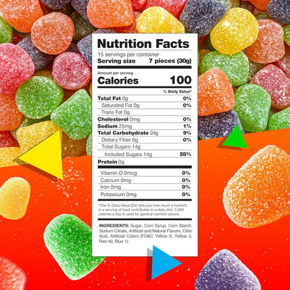 Gum Drops Jelly Candy | 1 Lb Bag | Assorted Fruit Flavors | Nostalgic Candy | Chewy Gumdrops in Strawberry, Orange, Grape, Lime & Pineapple | Old Fashioned Jellies