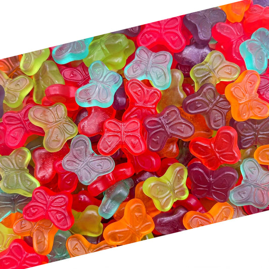 Mini Gummy Butterflies Candy, Assorted Fruit Flavored (1 Pound Bag)