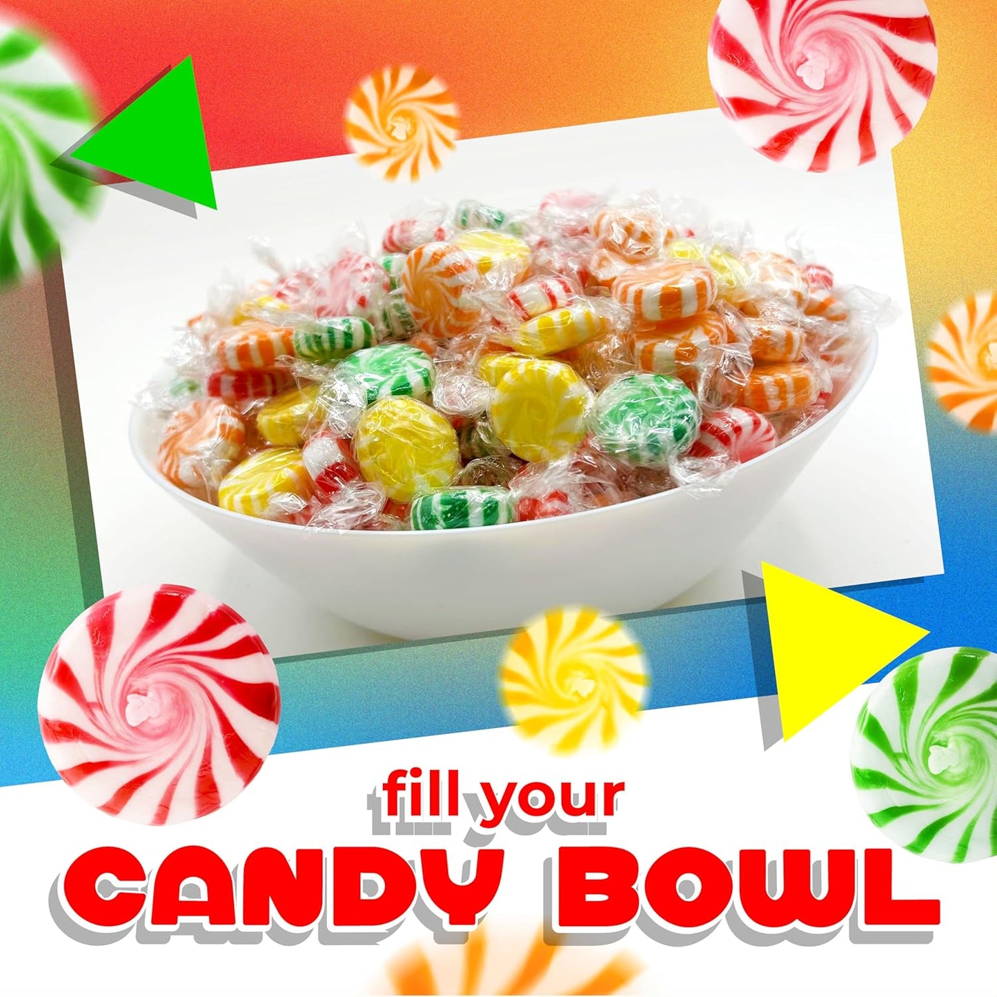 Fruit Starlights | 1 Pound Bag - 75 Count | Hard Candy Individually Wrapped | Assorted Fruit Flavored Pinwheels | Old Fashioned Candy | Orange, Pineapple, Cherry, Lime