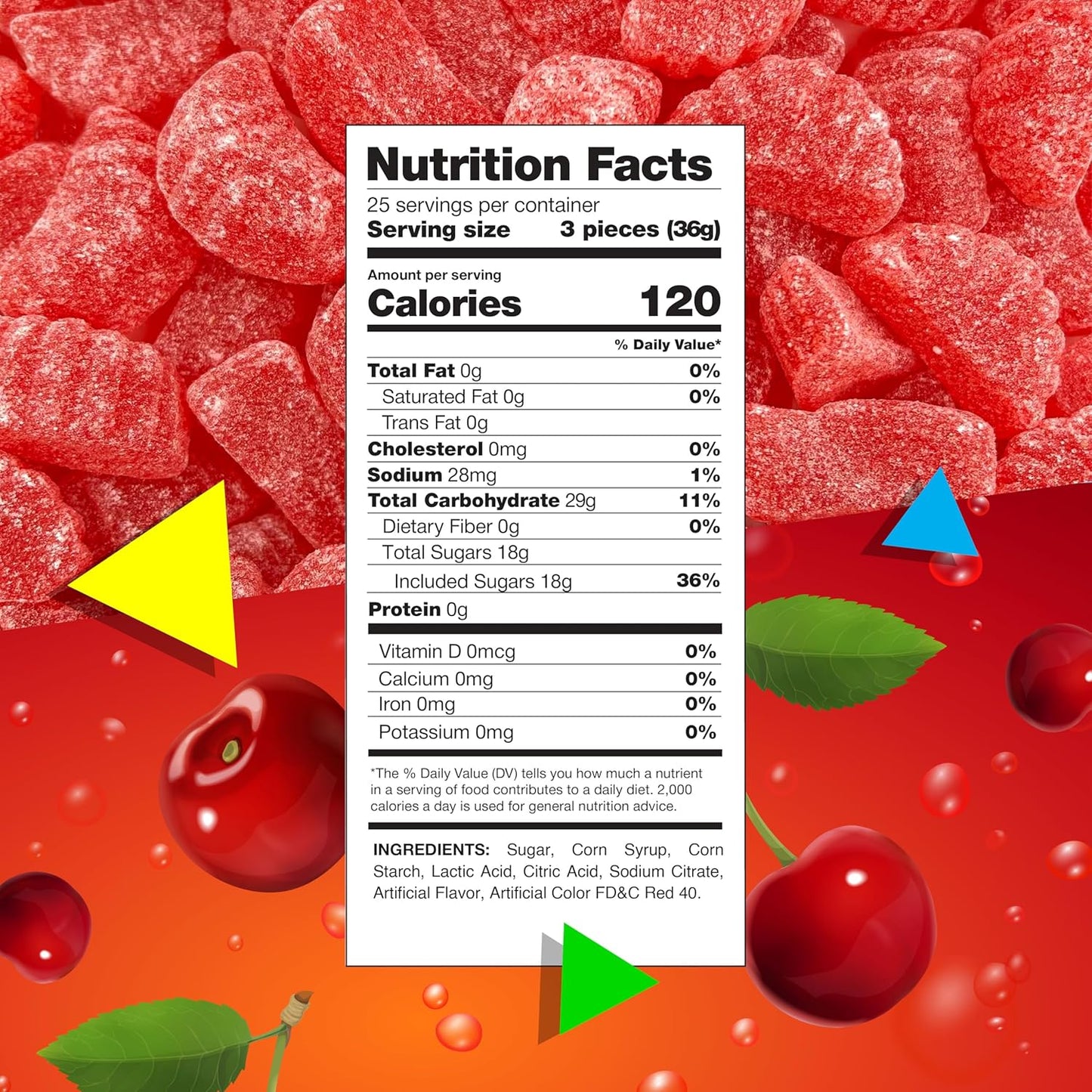 Cherry Slices Candy | 2 Pound Bag | Sugar Dusted Classic Jelly Fruit Slices | Bulk Chewy Candy for Buffets, Party Favors, Events, and Everyday Snacking