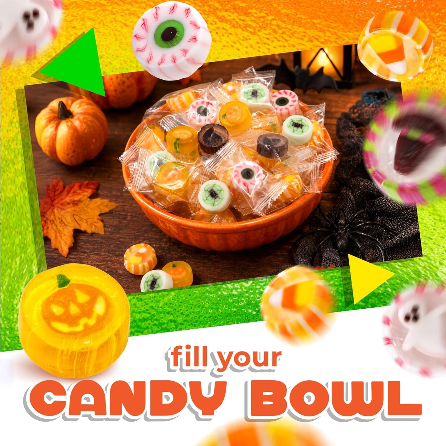 Halloween Hard Candy Mix, Individually Wrapped, 1 Lb Bag
