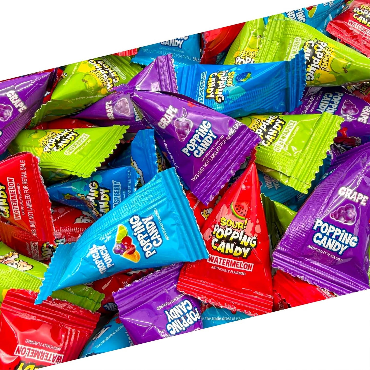 Popping Candy Assortment | 40 Mini Packs | Popping Rocks Candy Individually Wrapped | Sour & Sweet Assorted Fruit Flavors for Goodie Bags, Pinatas & Party Favors