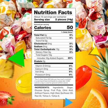 Arcor Fruit Filled Hard Candy Individually Wrapped, 1 Lb Bag