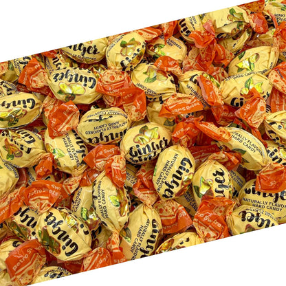 Ginger Candy | 1 Pound Bag | Old Fashioned Hard Candy Individually Wrapped | Naturally Flavored Ginger Candies for Office Bowls, Gifting & Favors | Intense Flavor
