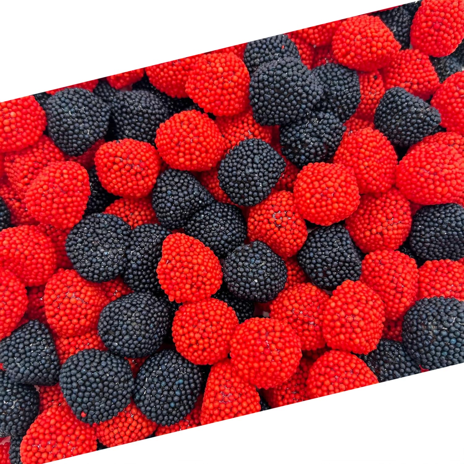 Berries Gummy Candy | 2 Pound Bag | Red and Black Soft Candy Bulk | Raspberry and Blackberry Crunchy Gummies for Dessert Decoration, Gifting & Buffets