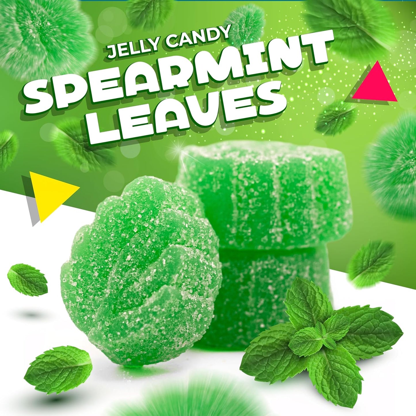 Spearmint Leaves | 2 Pound Bag | Jelly Candy | Soft Refreshing Sweets
