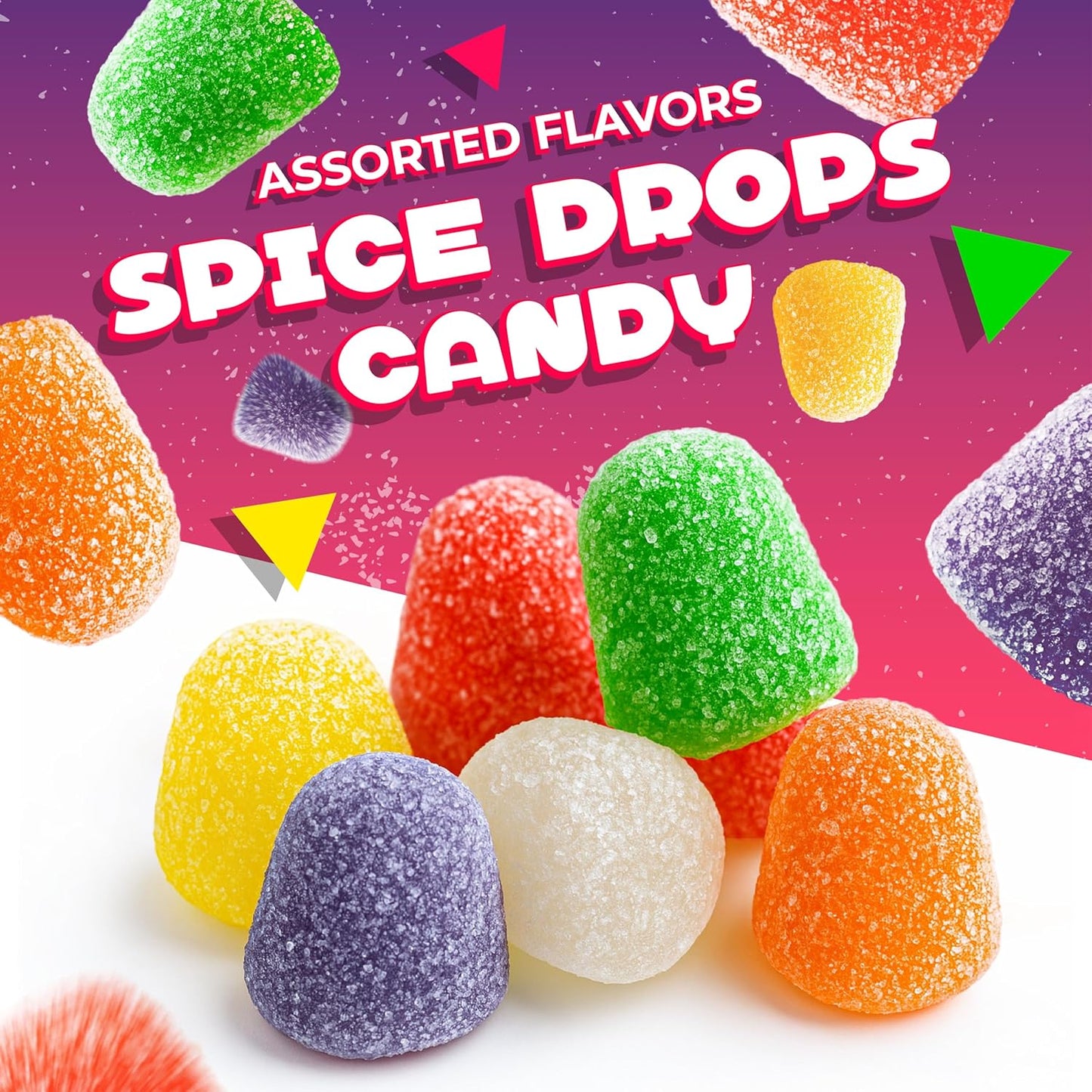 Spice Drops Candy | 1 Pound Bag | Assorted Spiced Gum Drops Bulk Jellies | Jelly Drops Candy in Clove, Wintergreen, Anise, Cinnamon, Peppermint & Spearmint Flavors