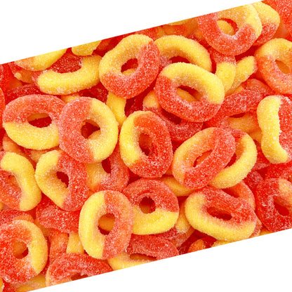 Peach Rings Gummy Candy | 1 Lb Bag | Classic Sweet and Sour Candy | Gummy Rings with Chewy Texture | Nostalgic Peach Gummies for Snacking, Parties & Buffets