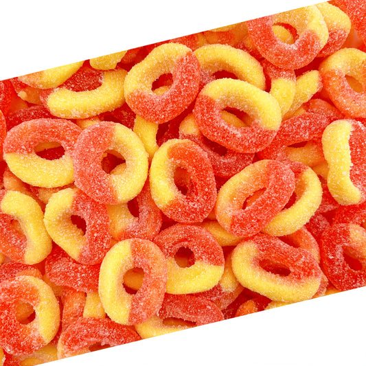 Peach Rings Gummy Candy | 1 Lb Bag | Classic Sweet and Sour Candy | Gummy Rings with Chewy Texture | Nostalgic Peach Gummies for Snacking, Parties & Buffets