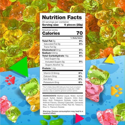 Sugar Free Gummi Bears | 1 Pound Bag | 3D Bears | Sugar Free Candy in Assorted Fruit Flavors | Sugarless Gummies for Snacking and Gifting | Fun Chewy Treat