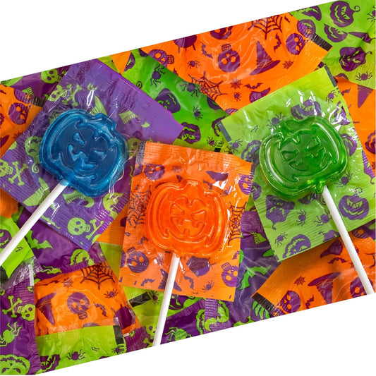 Halloween Candy, Pumpkin Lollipops Individually Wrapped, 90 Cnt, 2 Lb Box