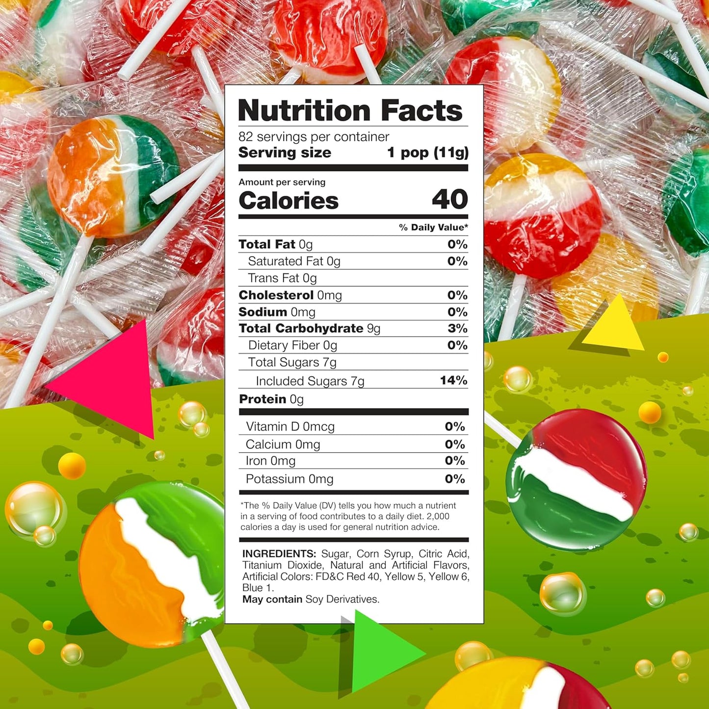 Fruit Lollipops | 80 Count - 2 Lb Box | Lollipops Individually Wrapped | Assorted Flavors Hard Candy Individually Wrapped | Fruit Suckers for Party Favors