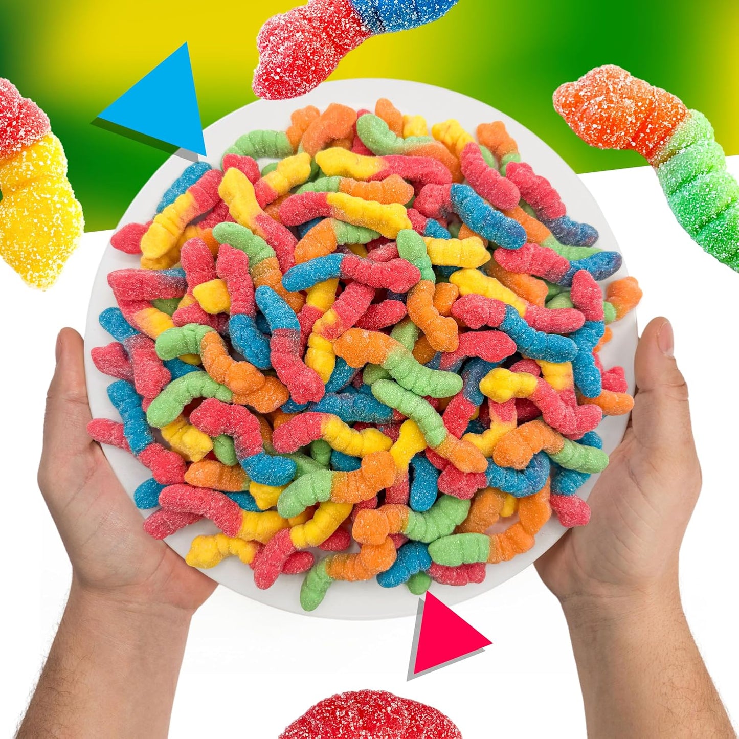 Sour Gummy Worms Candy, Fruit Flavored Sour Gummies, 1 Lb Bag | Chewy Candy for Goodie Bags, Classic Gummy Candy