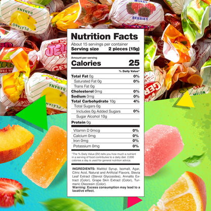 Sugar Free Candy, Jelly Candy in Assorted Fruit Flavors, 8 Oz Bag
