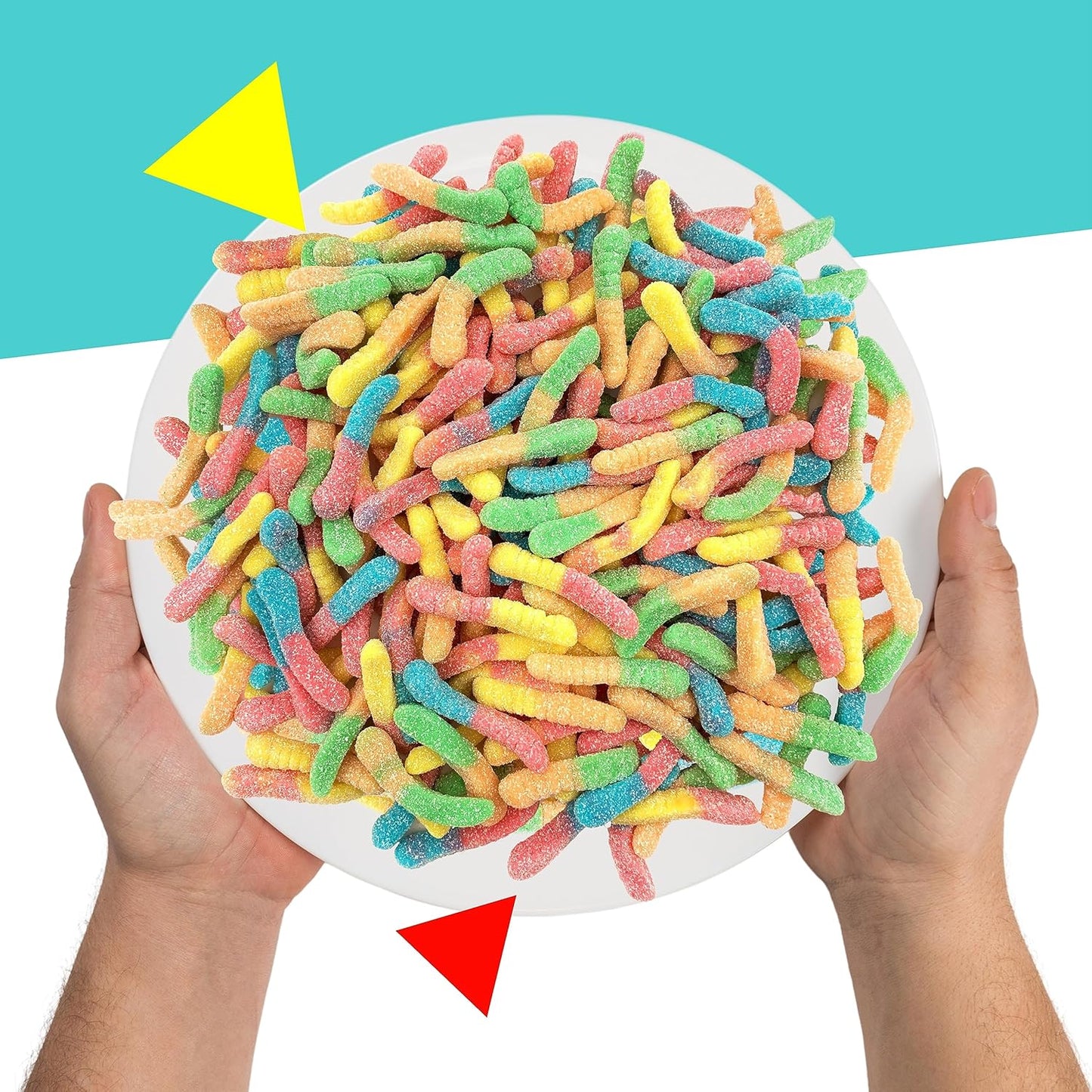 Sour Gummy Worms | 1 Pound Bag of Neon Gummy Worms Candy | Classic Sanded Gummies for Parties, Snacking & Candy Buffets | Assorted Fruit Flavors